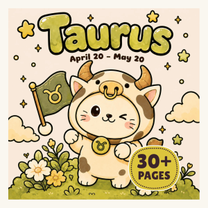 Cozy Taurus Zodiac Coloring Book printable coloring book cover