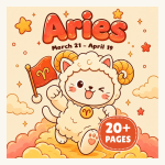 Printable Aries Cat Coloring Book printable coloring book cover
