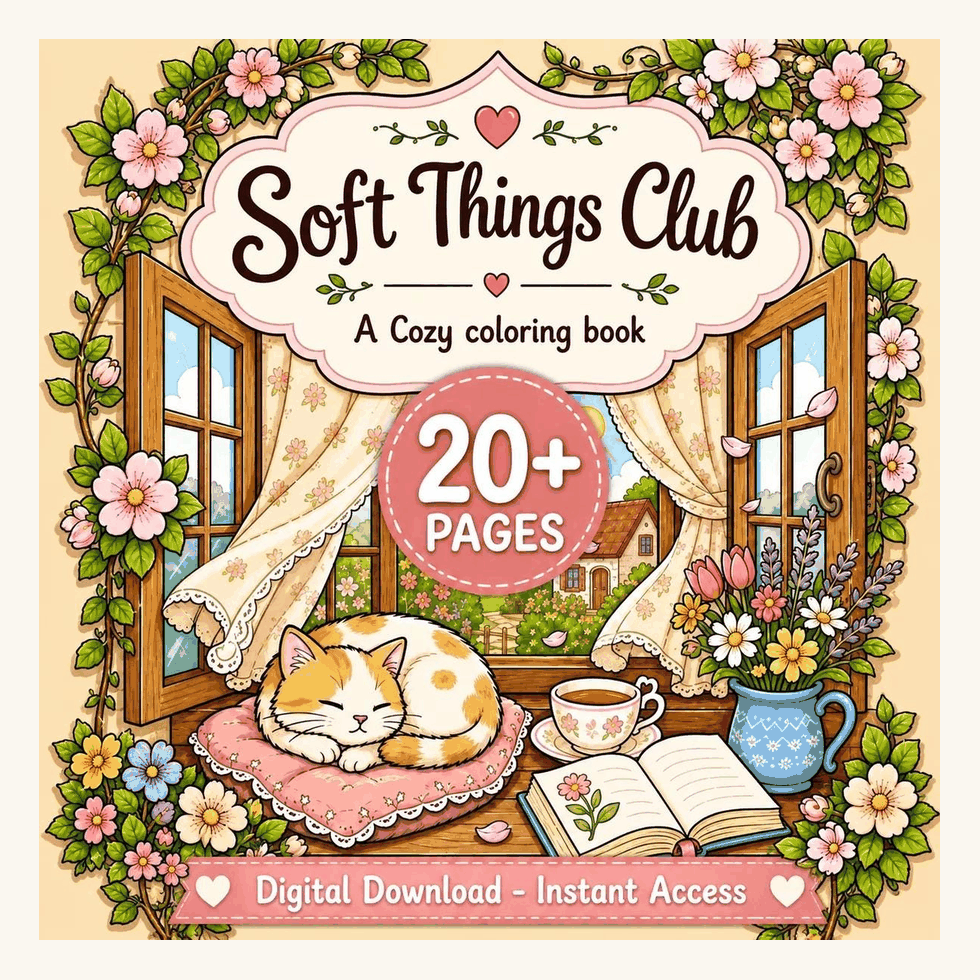 Printable Cottagecore Animals Coloring Book cover preview