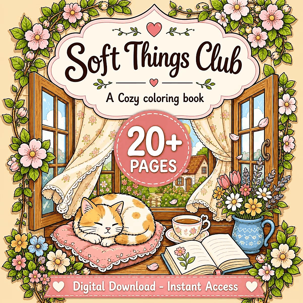 Printable Cottagecore Animals Coloring Book printable page preview