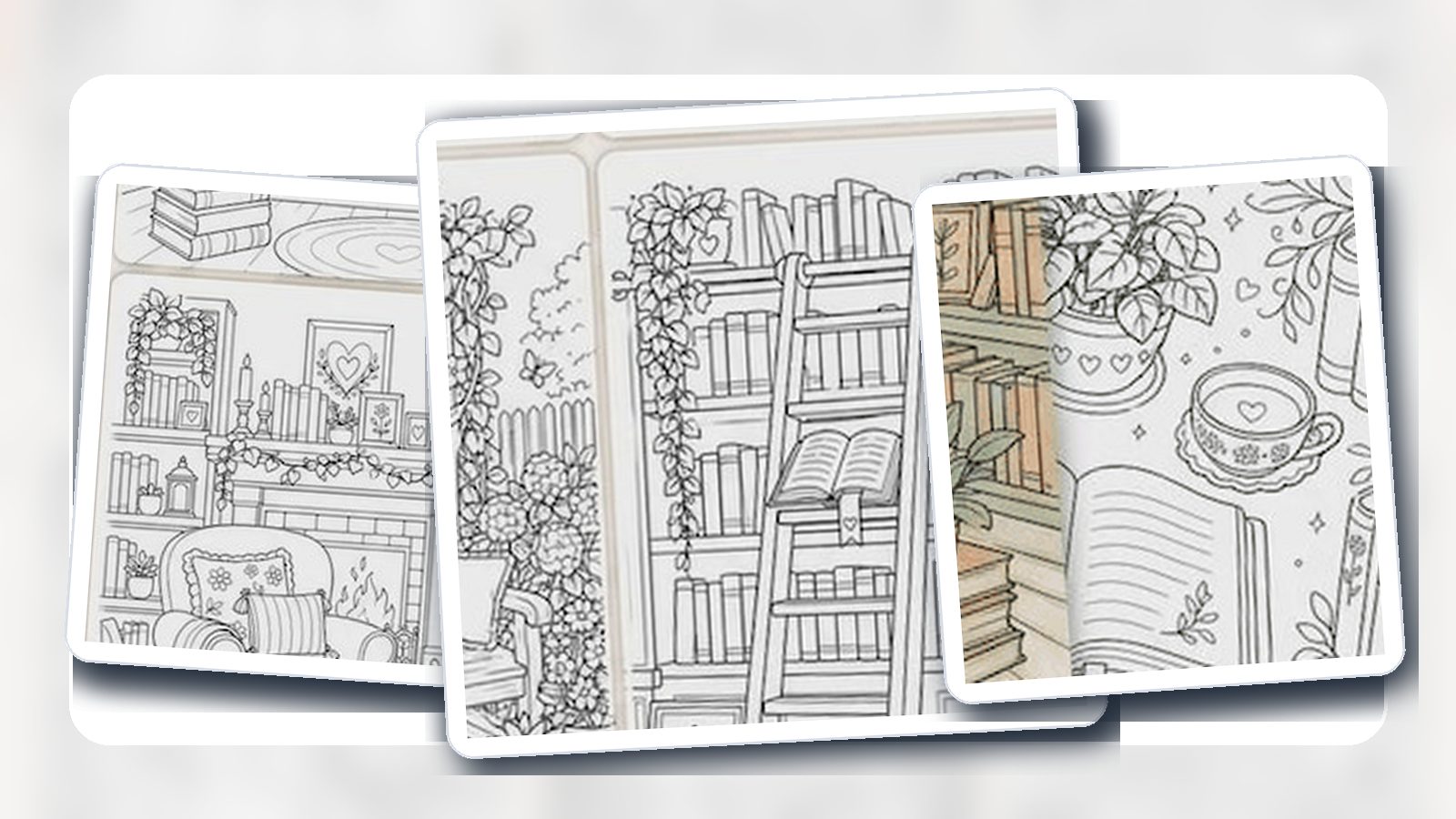 Monochrome Coloring Book guide with printable coloring book artwork and coloring supplies