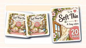 Cottagecore Coloring Book guide with printable coloring book artwork and coloring supplies
