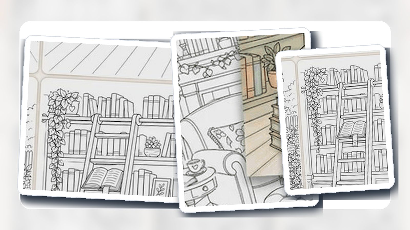 Grayscale Coloring Book guide with printable coloring book artwork and coloring supplies