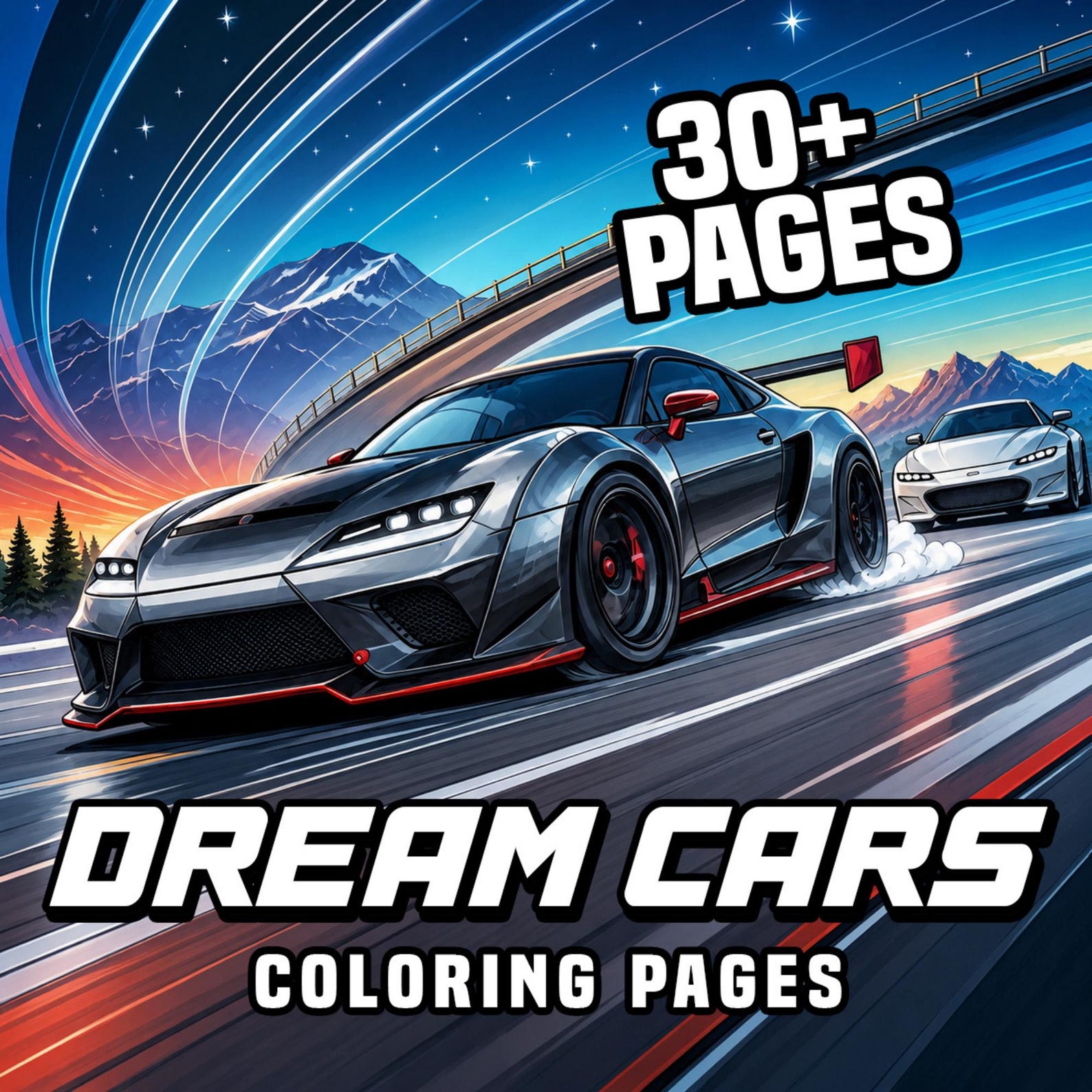 Dream Car Racing Coloring Pages printable coloring book cover