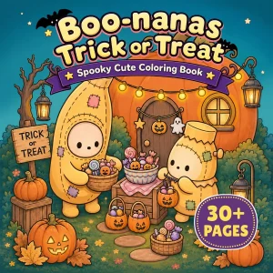 Boo-nanas Trick or Treat Coloring Book printable coloring book cover
