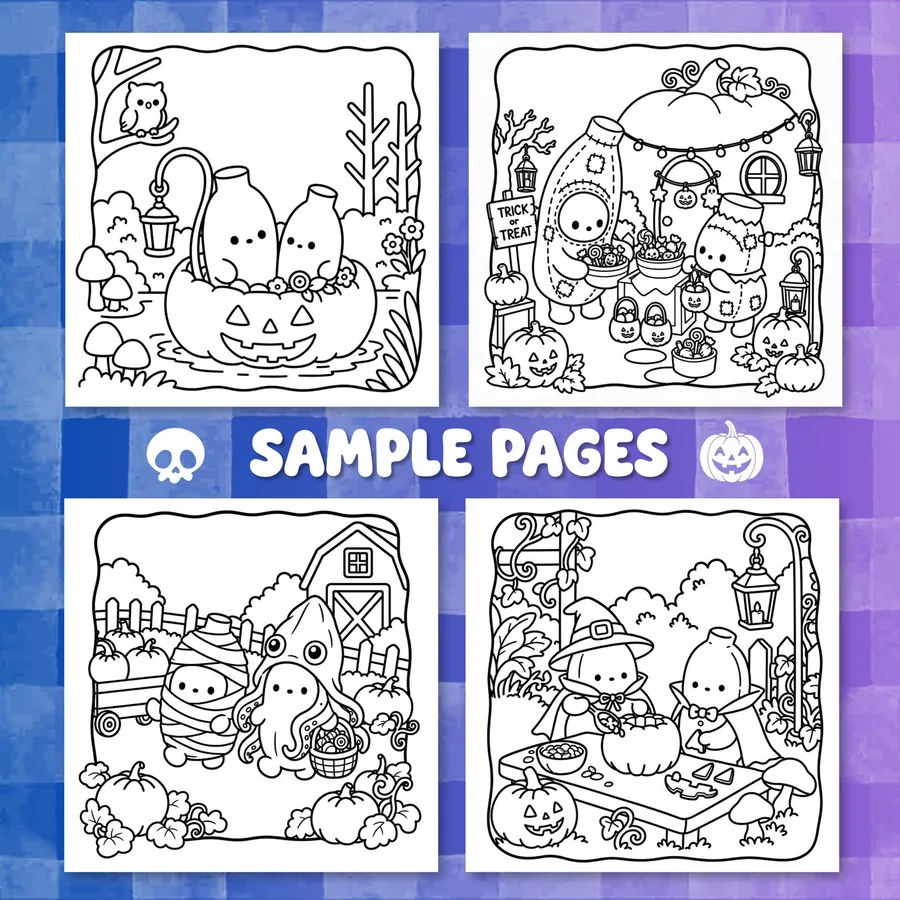 Boo-nanas Trick or Treat Coloring Book printable coloring book preview 2
