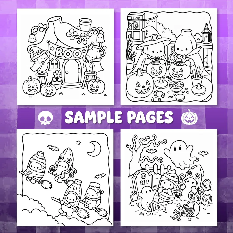 Boo-nanas Trick or Treat Coloring Book printable coloring book preview 1