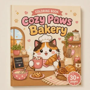 Printable Cat Paws Bakery Coloring Pages printable coloring book cover