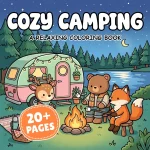 Cozy Camping Coloring Book printable coloring book cover