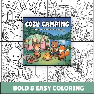 Cozy Camping Coloring Book printable coloring book preview 1