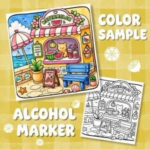 Cozy Mediterranean Summer Coloring Book printable coloring book preview 1