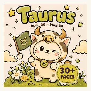 Cozy Taurus Zodiac Coloring Book printable coloring book cover