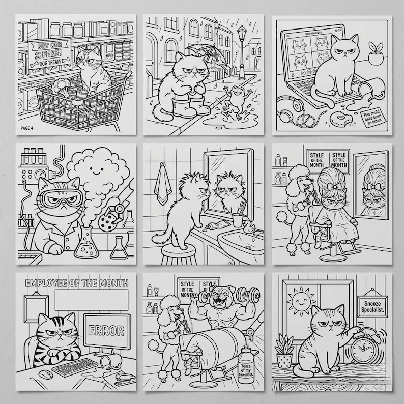 Grumpy Cat Coloring Book Printable printable coloring book preview 1