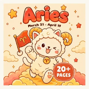Printable Aries Cat Coloring Book printable coloring book cover
