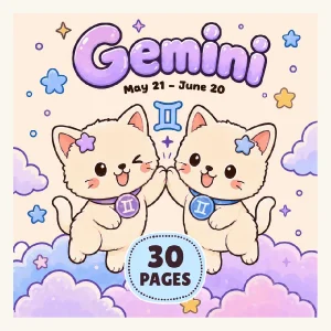 Printable Gemini Cat Coloring Book printable coloring book cover