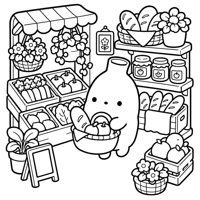 The banana market stall