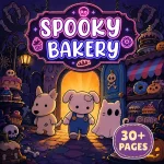 Spooky Bakery Halloween Coloring Book printable coloring book cover