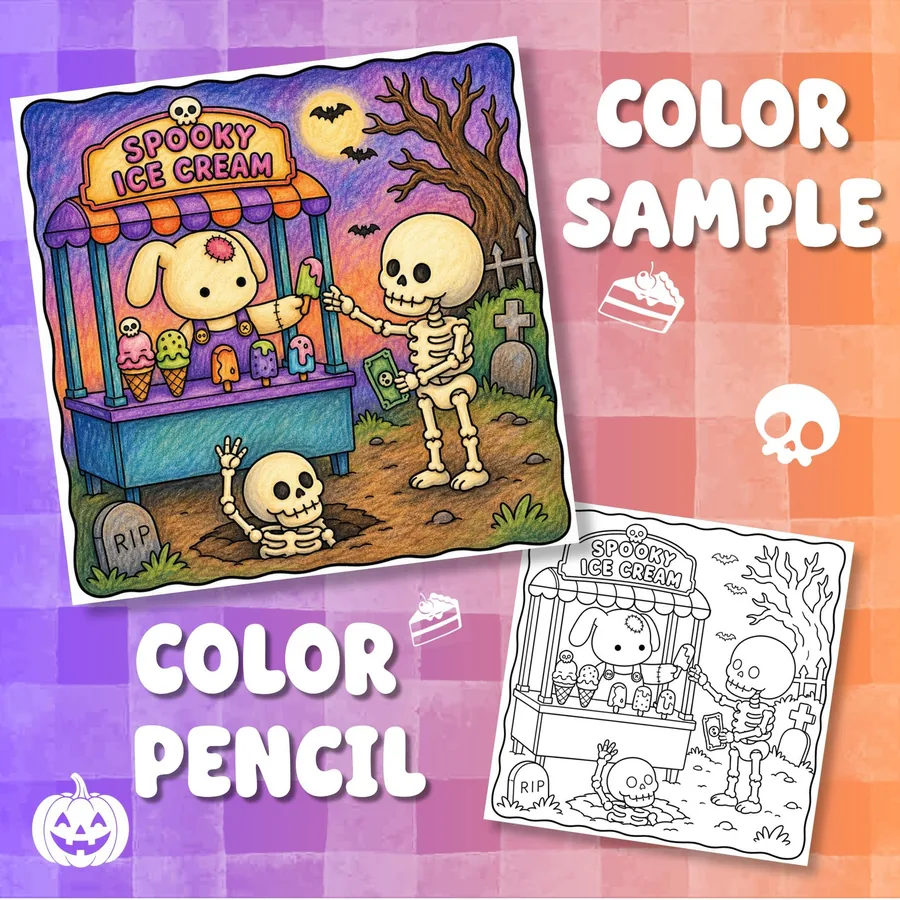 Spooky Bakery Halloween Coloring Book printable coloring book preview 2