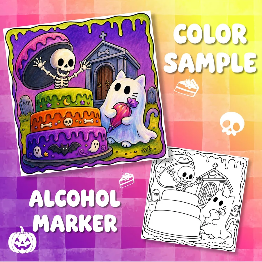 Spooky Bakery Halloween Coloring Book printable coloring book preview 4