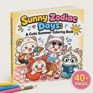 Printable Sunny Zodiac Coloring Book printable coloring book cover