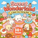 Sweet Wonderland Cozy Coloring Book printable coloring book cover