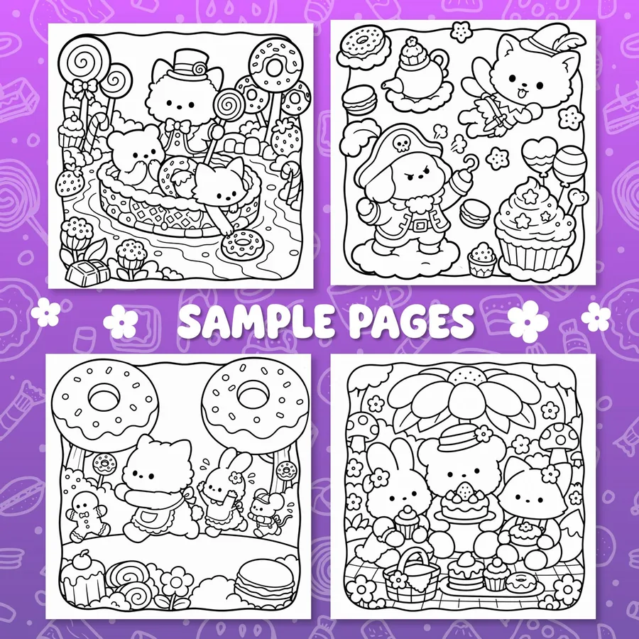 Sweet Wonderland Cozy Coloring Book printable coloring book preview 2