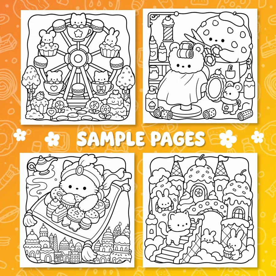 Sweet Wonderland Cozy Coloring Book printable coloring book preview 3