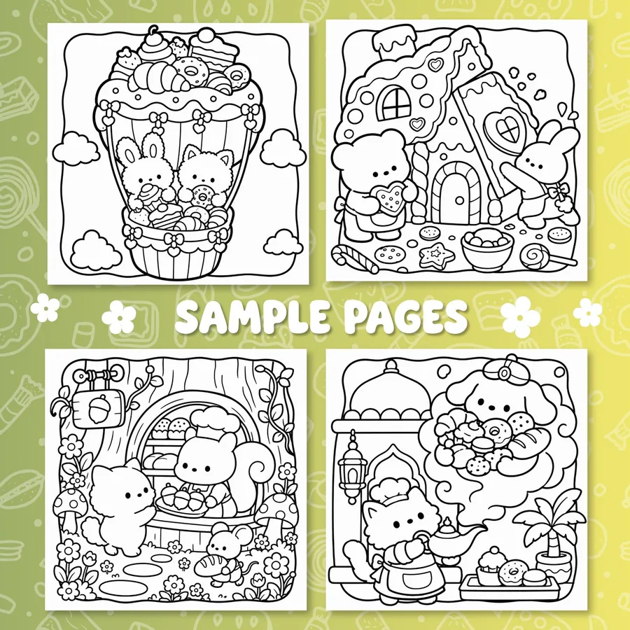 Sweet Wonderland Cozy Coloring Book printable coloring book preview 4