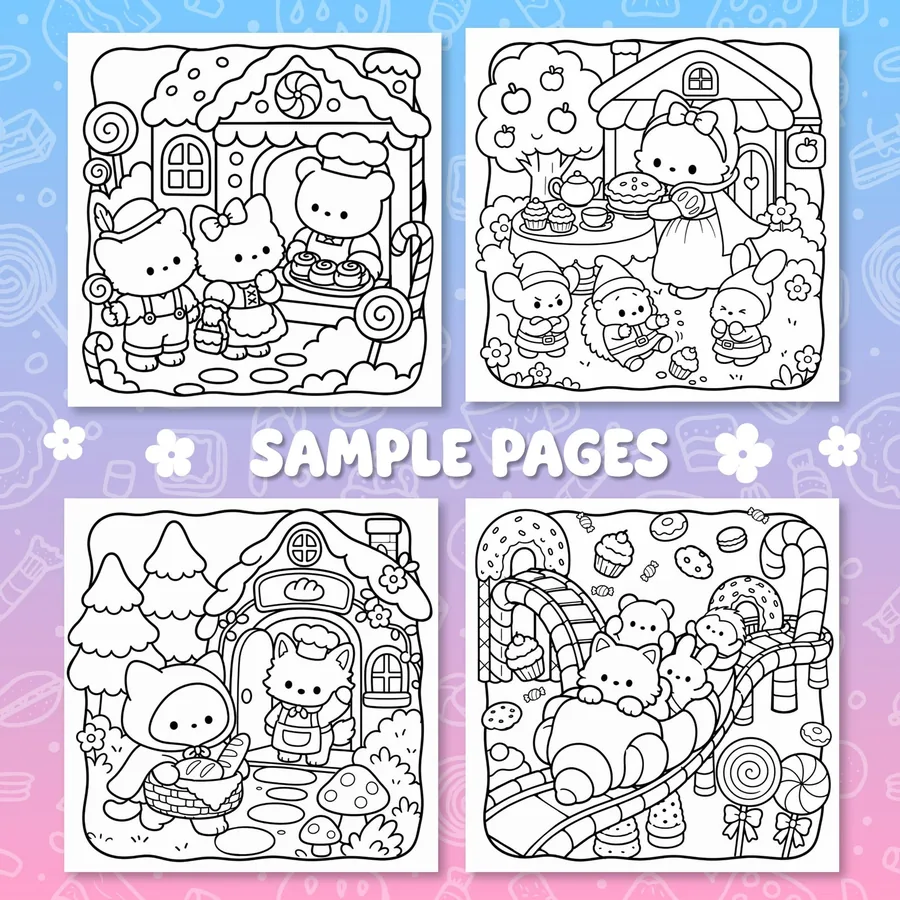 Sweet Wonderland Cozy Coloring Book printable coloring book preview 1