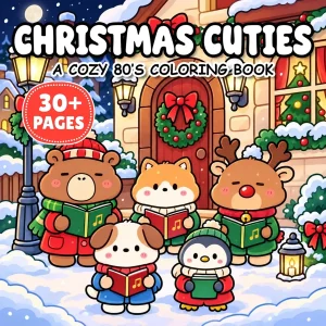 80s Christmas Coloring Book printable coloring book cover