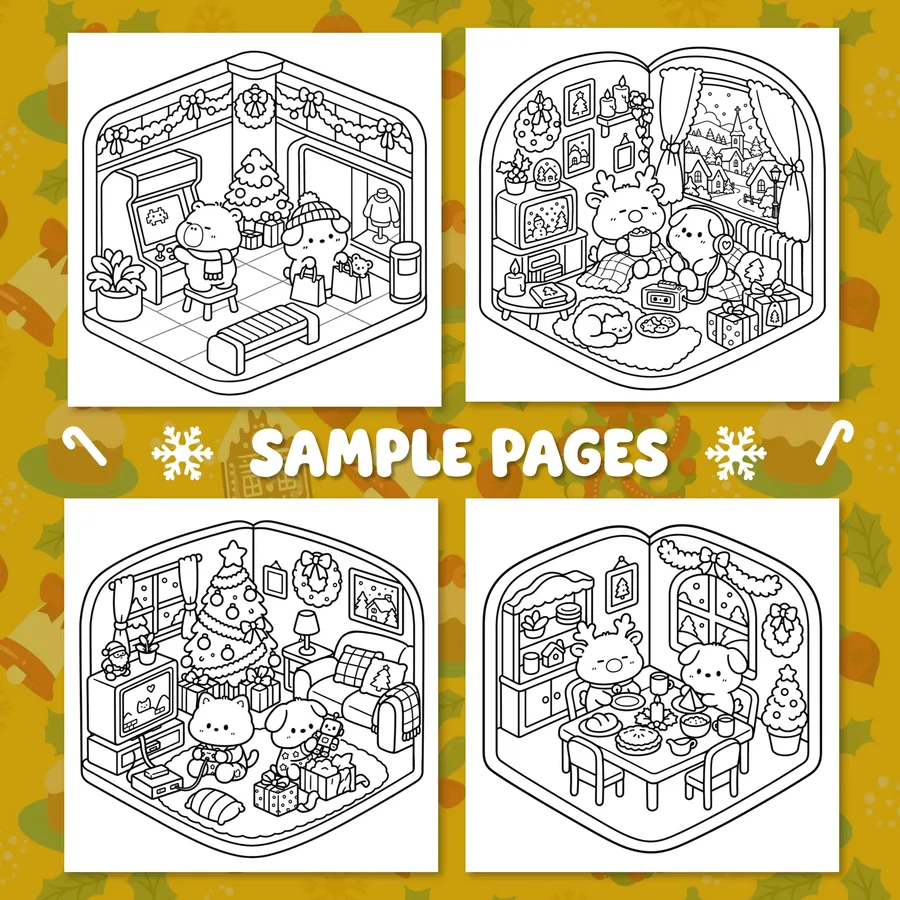 80s Christmas Coloring Book printable coloring book preview 3