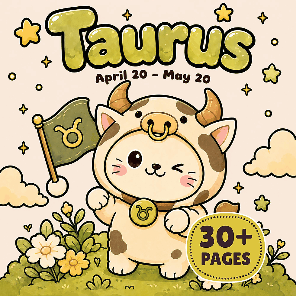 Cozy Taurus Zodiac Coloring Book preview for personal palette planning
