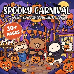 Spooky Carnival Halloween Coloring Book printable coloring book cover