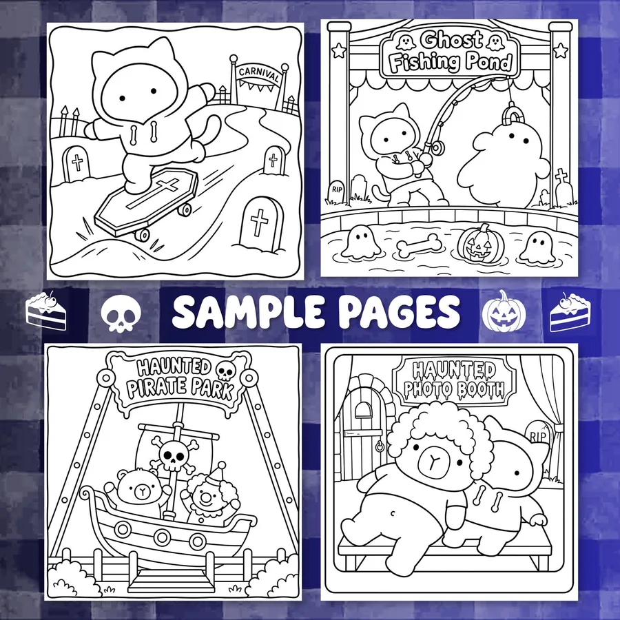 Spooky Carnival Halloween Coloring Book printable coloring book preview 2