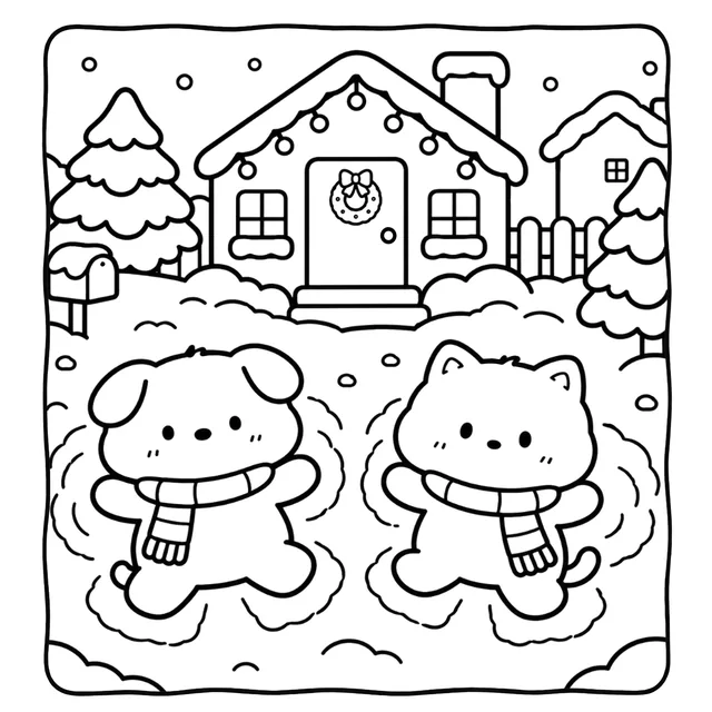 80s Christmas Coloring Book: free sample page 1 of 5