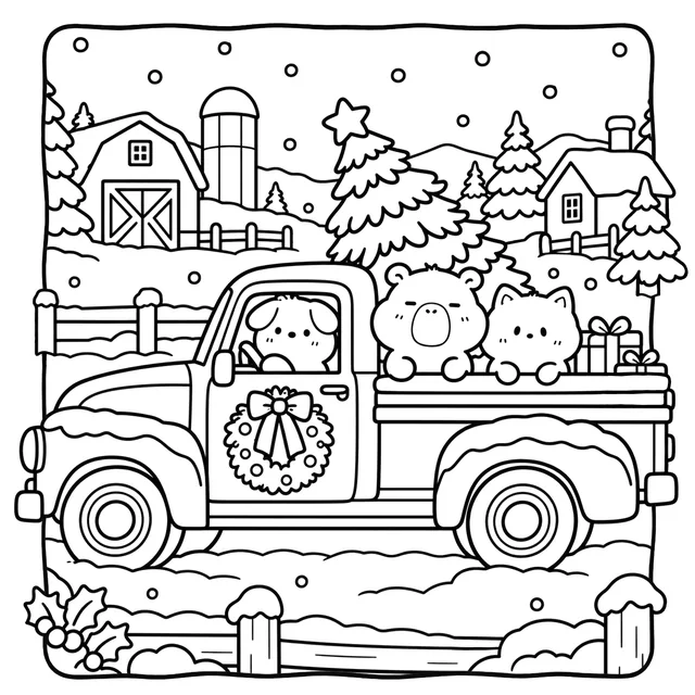 80s Christmas Coloring Book: free sample page 3 of 5
