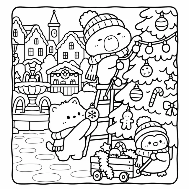 80s Christmas Coloring Book: free sample page 5 of 5