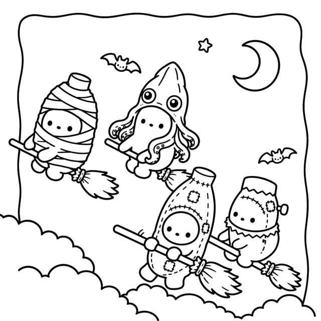Boo-nanas Trick or Treat Coloring Book: free sample page 2 of 5