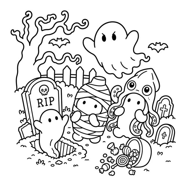 Boo-nanas Trick or Treat Coloring Book: free sample page 4 of 5