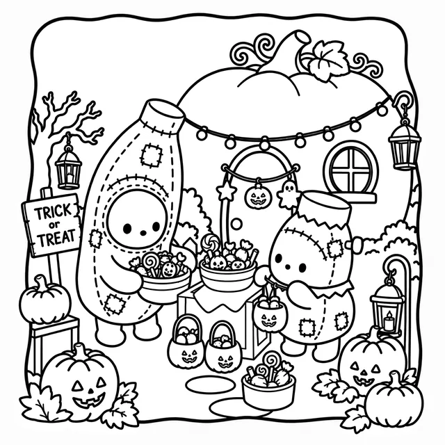 Boo-nanas Trick or Treat Coloring Book: free sample page 5 of 5