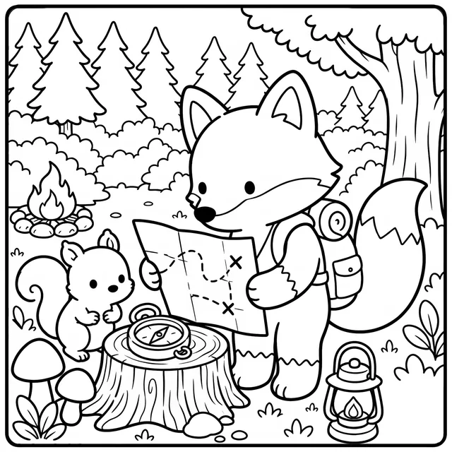 Cozy Camping Coloring Book: free sample page 3 of 5