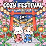 Cozy Japan Festival Coloring Book printable coloring book cover