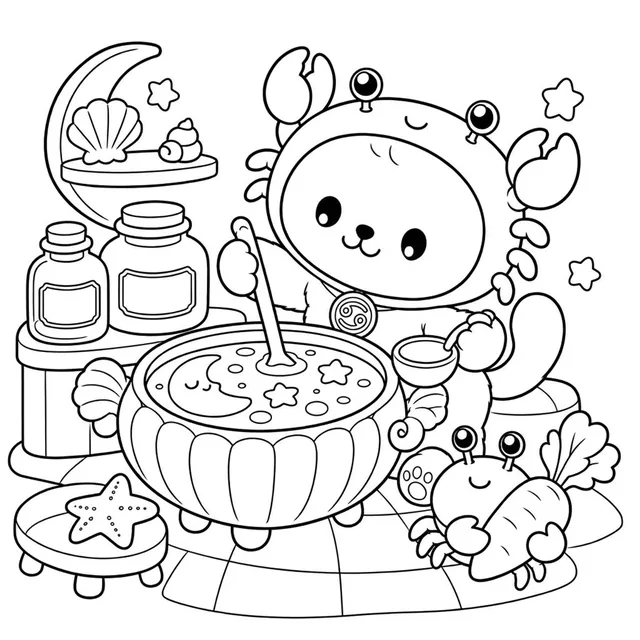 Printable Cancer Cat Coloring Book: free sample page 5 of 5