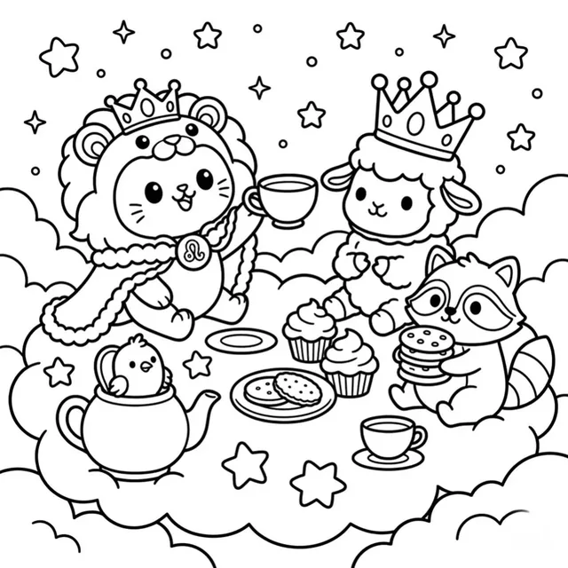 Printable Leo Cat Coloring Book: free sample page 3 of 5