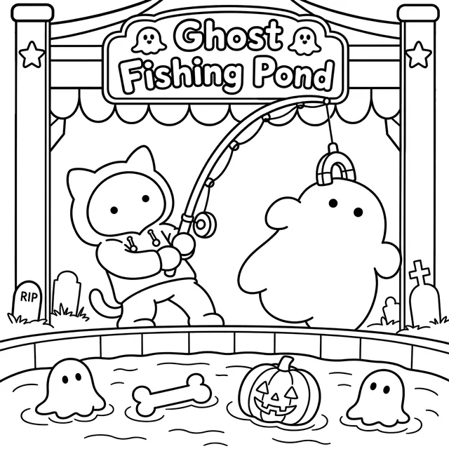 Spooky Carnival Halloween Coloring Book: free sample page 3 of 5