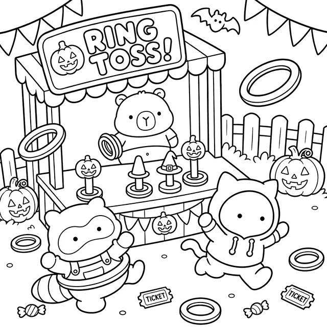 Spooky Carnival Halloween Coloring Book: free sample page 5 of 5