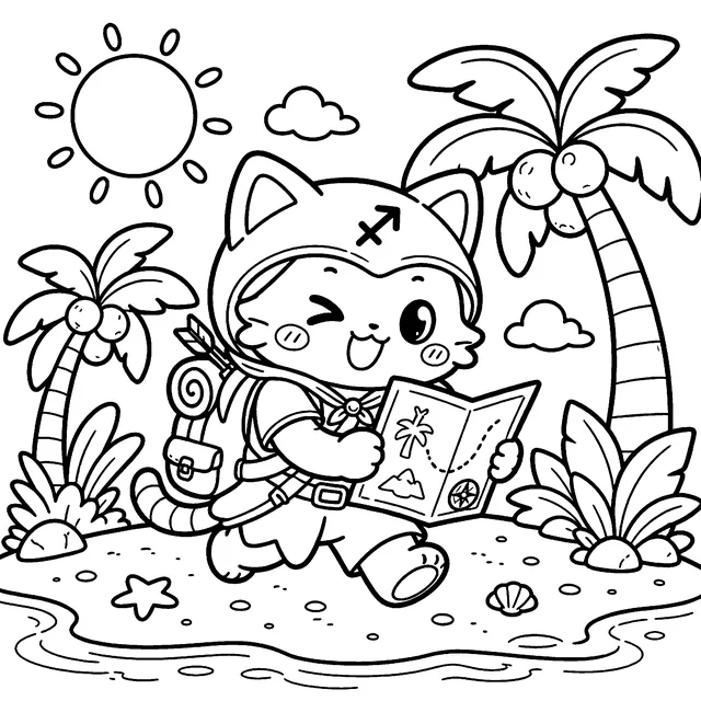 Printable Sunny Zodiac Coloring Book: free sample page 4 of 5