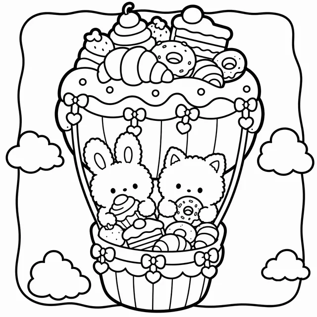 Sweet Wonderland Cozy Coloring Book: free sample page 1 of 5