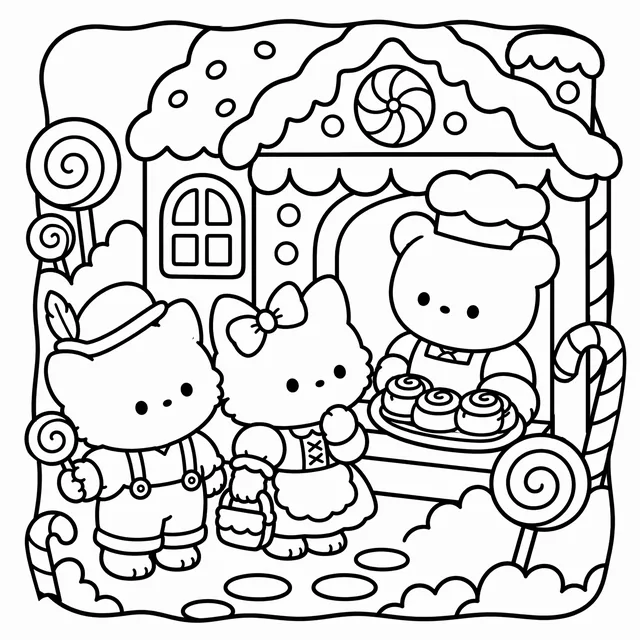Sweet Wonderland Cozy Coloring Book: free sample page 2 of 5