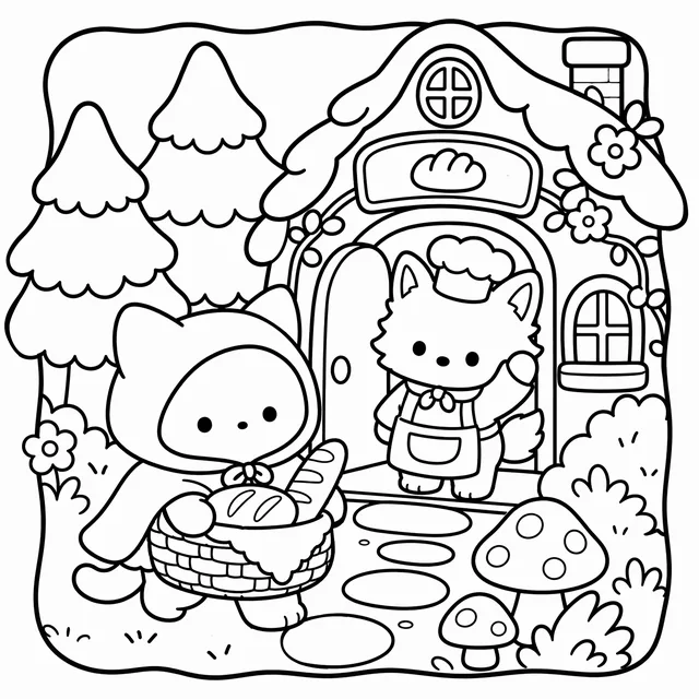 Sweet Wonderland Cozy Coloring Book: free sample page 3 of 5